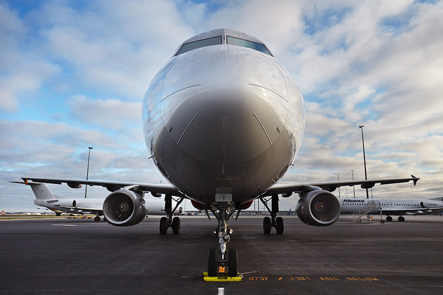 On the airfield image 7 - Aircraft nose facing the camera