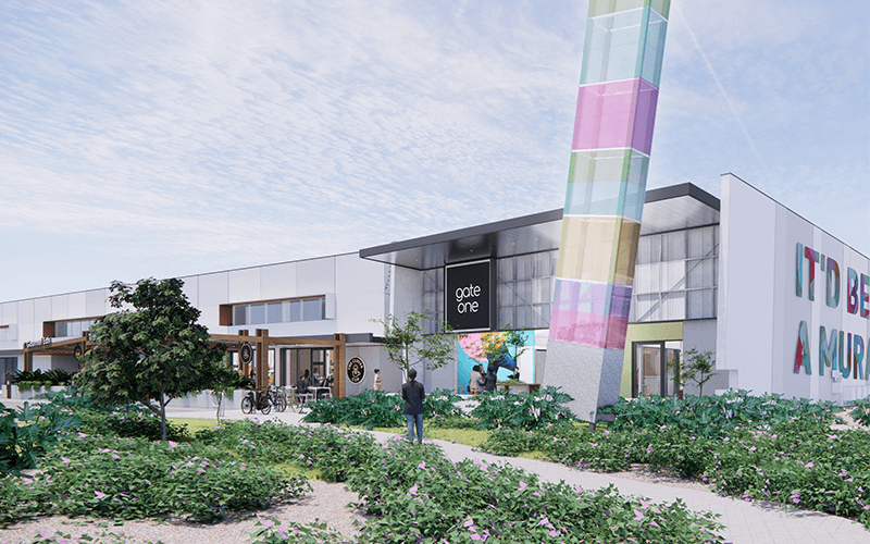 render of renovated hub at industrial precinct