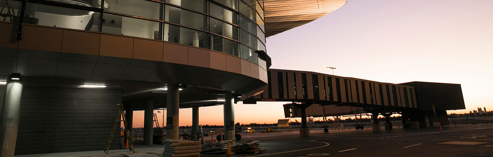 Completed T1 Domestic Terminal with Perth CBD in the background